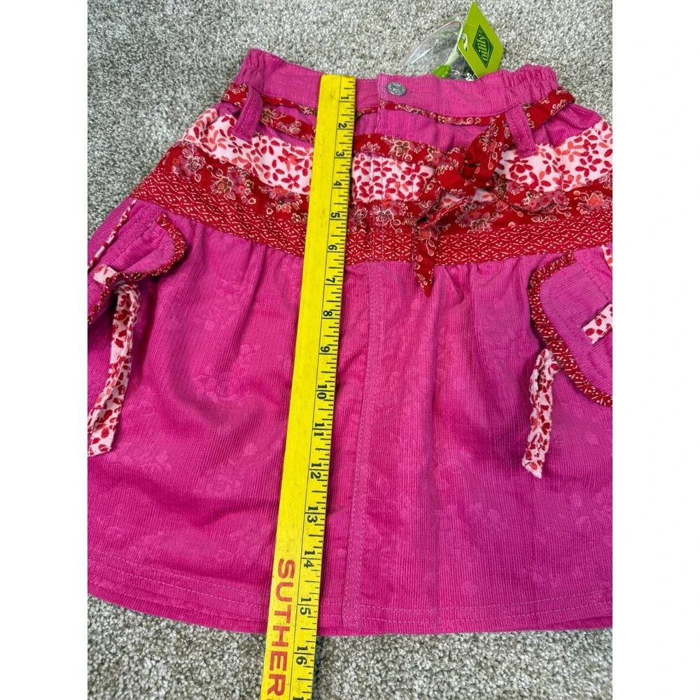 NEW Oilily Kids Travisi Pink Corduroy Floral Mixed Print Skirt 128 8Y 8‎